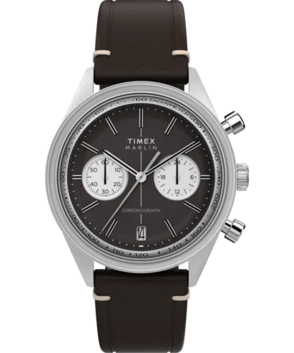 Marlin® Jet Quartz Chronograph 40mm Leather Strap Watch
